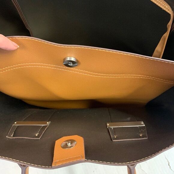 REACTION Kenneth Cole caramel coloured faux leather vegan tote - Picture 4 of 10